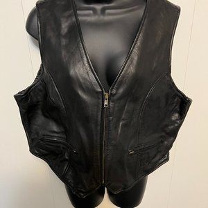 Leather Biker Vest XXL